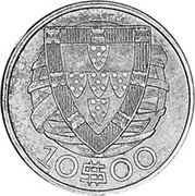 Portugal 10$00 1934 KM# 582 Republic 10$00 coin reverse Portugal 10$00 1934 KM# 582 Republic 10$00 coin reverse