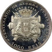 Portugal 1000 Reis 100th Anniversary of the Peninsular War 1910 KM# 558 CENTENARIO DA GUERRA PENINSULAR 1808 1814 1000 REIS coin reverse Portugal 1000 Reis 100th Anniversary of the Peninsular War 1910 KM# 558 CENTENARIO DA GUERRA PENINSULAR 1808 1814 1000 REIS coin reverse
