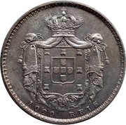 Portugal 1000 Reis 1844 KM# 472 Kingdom Decimal coinage 1000 REIS coin reverse Portugal 1000 Reis 1844 KM# 472 Kingdom Decimal coinage 1000 REIS coin reverse