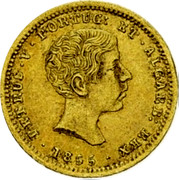 Portugal 1000 Reis 1855 KM# 495 Kingdom Decimal coinage 1855 PETRUS V PORTUG ET ALGARB REX coin obverse Portugal 1000 Reis 1855 KM# 495 Kingdom Decimal coinage 1855 PETRUS V PORTUG ET ALGARB REX coin obverse