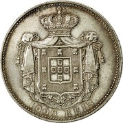 Portugal 1000 Reis 1000 Reis Carlos I 1899 KM# 540 1000 REIS coin reverse Portugal 1000 Reis 1000 Reis Carlos I 1899 KM# 540 1000 REIS coin reverse