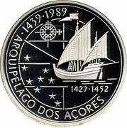 Portugal 100$00 Discovery of Azores 1989 KM# 648a 1439 1989 ARQUIPÉLAGO DOS ACORES 1427 1452 coin reverse Portugal 100$00 Discovery of Azores 1989 KM# 648a 1439 1989 ARQUIPÉLAGO DOS ACORES 1427 1452 coin reverse