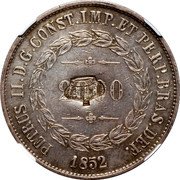 Portugal 1200 Reis ND KM# 21.2 Portuguese Administration Countermarked coinage (1871 Decree) PETRUS II D G CONST IMP ET PERP BRAS DEF 2000 1852 coin obverse Portugal 1200 Reis ND KM# 21.2 Portuguese Administration Countermarked coinage (1871 Decree) PETRUS II D G CONST IMP ET PERP BRAS DEF 2000 1852 coin obverse