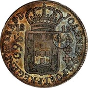 Portugal 1200 Reis ND KM# 29.2 Portuguese Administration Countermarked coinage (1887 Decree) JOANNES D G PORT BRAS ET ALG P REGENS 18 16 960 coin obverse Portugal 1200 Reis ND KM# 29.2 Portuguese Administration Countermarked coinage (1887 Decree) JOANNES D G PORT BRAS ET ALG P REGENS 18 16 960 coin obverse