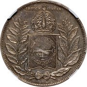 Portugal 1200 Reis ND KM# 21.2 Portuguese Administration Countermarked coinage (1871 Decree) IN HOC SIGNO VINCES coin reverse Portugal 1200 Reis ND KM# 21.2 Portuguese Administration Countermarked coinage (1871 Decree) IN HOC SIGNO VINCES coin reverse