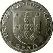 Portugal 2 $ 50 World Roller Hockey Championship Games 1982 KM# 613 REPUBLICA PORTUGUESA 2$50 coin obverse Portugal 2 $ 50 World Roller Hockey Championship Games 1982 KM# 613 REPUBLICA PORTUGUESA 2$50 coin obverse