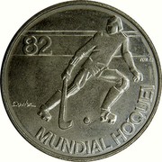 Portugal 2 $ 50 World Roller Hockey Championship Games 1982 KM# 613 82 INCM 82 DORITA MUNDIAL HÓQUEI coin reverse Portugal 2 $ 50 World Roller Hockey Championship Games 1982 KM# 613 82 INCM 82 DORITA MUNDIAL HÓQUEI coin reverse