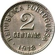 Portugal 2 Centavos 1918 Most lower grades have oxidation and will sell for less KM# 567 Republic REPUBLICA PORTUGUESA 2 CENTAVOS 1918 coin obverse Portugal 2 Centavos 1918 Most lower grades have oxidation and will sell for less KM# 567 Republic REPUBLICA PORTUGUESA 2 CENTAVOS 1918 coin obverse