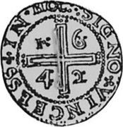 Portugal 2 Cruzados Joao IV 1642 KM# 56 SIGNO VINCEESS IN HOC 1642 coin reverse Portugal 2 Cruzados Joao IV 1642 KM# 56 SIGNO VINCEESS IN HOC 1642 coin reverse