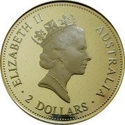 Australia 2 Dollars (Kookaburra) KM# 363.1 ELIZABETH II AUSTRALIA 2 DOLLARS coin obverse Australia 2 Dollars (Kookaburra) KM# 363.1 ELIZABETH II AUSTRALIA 2 DOLLARS coin obverse