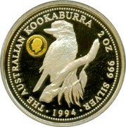 Australia 2 Dollars Kookaburra. Edward VII Sovereign Privy Mark 1994 Proof KM# 230.1 THE AUSTRALIAN KOOKABURRA 2 OZ 999 SILVER 1994 coin reverse Australia 2 Dollars Kookaburra. Edward VII Sovereign Privy Mark 1994 Proof KM# 230.1 THE AUSTRALIAN KOOKABURRA 2 OZ 999 SILVER 1994 coin reverse