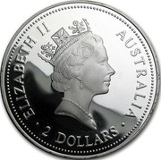 Australia 2 Dollars Kookaburra. Florin 1927 privy mark 1995 Proof KM# 290.2 ELIZABETH II AUSTRALIA 2 DOLLARS coin obverse Australia 2 Dollars Kookaburra. Florin 1927 privy mark 1995 Proof KM# 290.2 ELIZABETH II AUSTRALIA 2 DOLLARS coin obverse