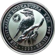 Australia 2 Dollars Kookaburra. Florin 1954 Privy Mark 1995 Proof KM# 261.3 THE AUSTRALIAN KOOKABURRA 2 OZ. 999 SILVER 1995 coin reverse Australia 2 Dollars Kookaburra. Florin 1954 Privy Mark 1995 Proof KM# 261.3 THE AUSTRALIAN KOOKABURRA 2 OZ. 999 SILVER 1995 coin reverse