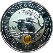 Australia 2 Dollars Kookaburra. George V large head Sovereign Privy Mark 1994 KM# 230.2 THE AUSTRALIAN KOOKABURRA 2 OZ 999 SILVER 1994 coin reverse Australia 2 Dollars Kookaburra. George V large head Sovereign Privy Mark 1994 KM# 230.2 THE AUSTRALIAN KOOKABURRA 2 OZ 999 SILVER 1994 coin reverse