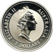 Australia 2 Dollars Kookaburra. Hague Coat of Arms Privy Mark 1996 Proof KM# 290 ELIZABETH II AUSTRALIA 2 DOLLARS coin obverse Australia 2 Dollars Kookaburra. Hague Coat of Arms Privy Mark 1996 Proof KM# 290 ELIZABETH II AUSTRALIA 2 DOLLARS coin obverse