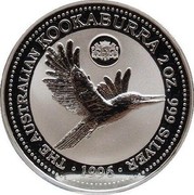 Australia 2 Dollars Kookaburra. Hague Coat of Arms Privy Mark 1996 Proof KM# 290 THE AUSTRALIAN KOOKABURRA 2 OZ. 999 SILVER 1996 coin reverse Australia 2 Dollars Kookaburra. Hague Coat of Arms Privy Mark 1996 Proof KM# 290 THE AUSTRALIAN KOOKABURRA 2 OZ. 999 SILVER 1996 coin reverse