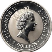 Australia 2 Dollars Kookaburra. Holey Dollar Privy Mark 1992 KM# 179.2 ELIZABETH II AUSTRALIA 2 DOLLARS coin obverse Australia 2 Dollars Kookaburra. Holey Dollar Privy Mark 1992 KM# 179.2 ELIZABETH II AUSTRALIA 2 DOLLARS coin obverse