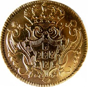 Portugal 2 Escudos (1/2 Peca. 3200 Reis) 1729 KM# 220.7 Kingdom Milled coinage coin reverse Portugal 2 Escudos (1/2 Peca. 3200 Reis) 1729 KM# 220.7 Kingdom Milled coinage coin reverse