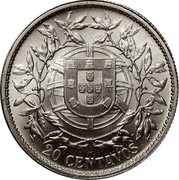 Portugal 20 Centavos 1916 KM# 562 Republic 20 CENTAVOS coin reverse Portugal 20 Centavos 1916 KM# 562 Republic 20 CENTAVOS coin reverse