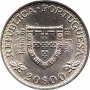 Portugal 20 Escudos Prince Henry the Navigator 1960 KM# 589 REPUBLICA PORTUGUESA 20$00 coin obverse Portugal 20 Escudos Prince Henry the Navigator 1960 KM# 589 REPUBLICA PORTUGUESA 20$00 coin obverse