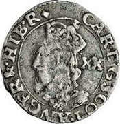 UK 20 Pence Charles I ND (1639-1641) CAR D G SCOT ANG FR & HIB R coin obverse UK 20 Pence Charles I ND (1639-1641) CAR D G SCOT ANG FR & HIB R coin obverse