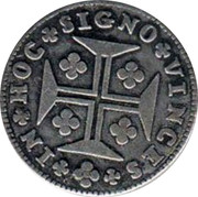Portugal 200 Reis 1752 KM# 247.1 Kingdom Milled coinage IN HOC SIGNO VINCES coin reverse Portugal 200 Reis 1752 KM# 247.1 Kingdom Milled coinage IN HOC SIGNO VINCES coin reverse