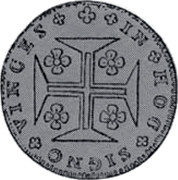 Portugal 200 Reis 1761 Error. Date 1661 KM# 247.2 Kingdom Milled coinage IN HOC SIGNO VINCES coin reverse Portugal 200 Reis 1761 Error. Date 1661 KM# 247.2 Kingdom Milled coinage IN HOC SIGNO VINCES coin reverse