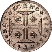 Portugal 200 Reis 1809 KM# 340 Kingdom Milled coinage IN HOC SIGNO VINCES coin reverse Portugal 200 Reis 1809 KM# 340 Kingdom Milled coinage IN HOC SIGNO VINCES coin reverse