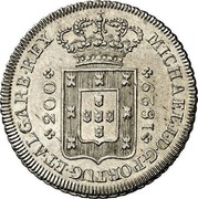 Portugal 200 Reis 1829 KM# 392 Kingdom Milled coinage 200 1829 MICHAEL I D G PORTUG ET ALGARB REX coin obverse Portugal 200 Reis 1829 KM# 392 Kingdom Milled coinage 200 1829 MICHAEL I D G PORTUG ET ALGARB REX coin obverse