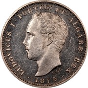 Portugal 200 Reis 1875 KM# 512 Kingdom Decimal coinage LUDOVICUS I PORTUG ET ALGARB REX 1875 coin obverse Portugal 200 Reis 1875 KM# 512 Kingdom Decimal coinage LUDOVICUS I PORTUG ET ALGARB REX 1875 coin obverse