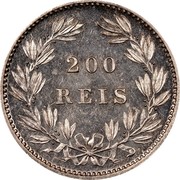 Portugal 200 Reis 1875 KM# 512 Kingdom Decimal coinage 200 REIS coin reverse Portugal 200 Reis 1875 KM# 512 Kingdom Decimal coinage 200 REIS coin reverse
