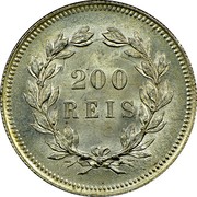 Portugal 200 Reis 1891 KM# 534 Kingdom Decimal coinage 200 REIS coin reverse Portugal 200 Reis 1891 KM# 534 Kingdom Decimal coinage 200 REIS coin reverse