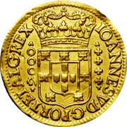 Portugal 2000 Reis 1712 KM# 183 Kingdom Milled coinage IOANNES V D G PORT ET ALG REX 2000 coin obverse Portugal 2000 Reis 1712 KM# 183 Kingdom Milled coinage IOANNES V D G PORT ET ALG REX 2000 coin obverse
