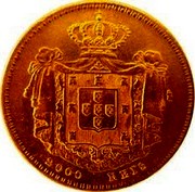Portugal 2000 Reis 1859 KM# 500 Kingdom Decimal coinage 2000 REIS coin reverse Portugal 2000 Reis 1859 KM# 500 Kingdom Decimal coinage 2000 REIS coin reverse