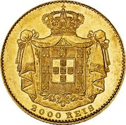 Portugal 2000 Reis 1888 KM# 518 Kingdom Decimal coinage 2000 REIS coin reverse Portugal 2000 Reis 1888 KM# 518 Kingdom Decimal coinage 2000 REIS coin reverse