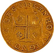 Portugal 2000 Reis Pedro Prince Regent 1681 KM# 116 IN·HOC·SIGNO·VINCES coin reverse Portugal 2000 Reis Pedro Prince Regent 1681 KM# 116 IN·HOC·SIGNO·VINCES coin reverse
