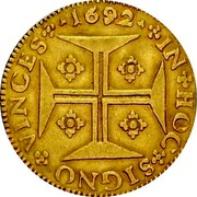 Portugal 2000 Reis (Peter II) KM# 147 IN HOC SIGNO VINCES 1692 coin reverse Portugal 2000 Reis (Peter II) KM# 147 IN HOC SIGNO VINCES 1692 coin reverse