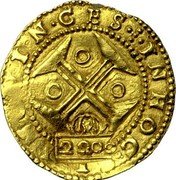 Portugal 2200 Reis Countermarked Coinage ND KM# 454.5 coin obverse