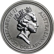 Australia 25 Dollars (Koala) KM# 193a ELIZABETH II AUSTRALIA 25 DOLLARS RDM coin obverse Australia 25 Dollars (Koala) KM# 193a ELIZABETH II AUSTRALIA 25 DOLLARS RDM coin obverse
