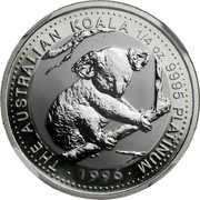 Australia 25 Dollars (Koala) THE AUSTRALIAN KOALA 1/4 OZ 9995 PLATINUM 1996 coin reverse Australia 25 Dollars (Koala) THE AUSTRALIAN KOALA 1/4 OZ 9995 PLATINUM 1996 coin reverse