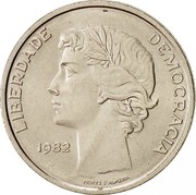 Portugal 25 Escudos 1982 KM# 607a Republic LIBERTADE DEMOCRACIA 1980 NORTE D'ALMEIDA coin reverse Portugal 25 Escudos 1982 KM# 607a Republic LIBERTADE DEMOCRACIA 1980 NORTE D'ALMEIDA coin reverse
