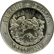 UK 25 Euro Scottish lion token 1998 EUROPE EUROPA SCOTLAND coin obverse UK 25 Euro Scottish lion token 1998 EUROPE EUROPA SCOTLAND coin obverse