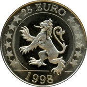UK 25 Euro Scottish lion token 1998 25 EURO 1998 coin reverse UK 25 Euro Scottish lion token 1998 25 EURO 1998 coin reverse