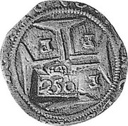 Portugal 250 Reis ND KM# 435.4 Kingdom Countermarked coinage Type IV coin obverse Portugal 250 Reis ND KM# 435.4 Kingdom Countermarked coinage Type IV coin obverse