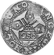 Portugal 250 Reis ND KM# 434.4 Kingdom Countermarked coinage Type III coin obverse Portugal 250 Reis ND KM# 434.4 Kingdom Countermarked coinage Type III coin obverse