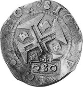 Portugal 250 Reis ND KM# 434.2 Kingdom Countermarked coinage Type III coin obverse Portugal 250 Reis ND KM# 434.2 Kingdom Countermarked coinage Type III coin obverse