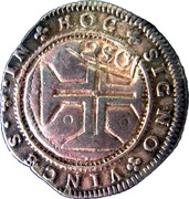 Portugal 250 Reis ND KM# 434.3 Kingdom Countermarked coinage Type III IN HOC SIGNO VINCES coin reverse Portugal 250 Reis ND KM# 434.3 Kingdom Countermarked coinage Type III IN HOC SIGNO VINCES coin reverse