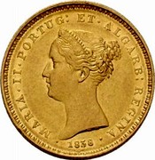 Portugal 2500 Reis 1838 KM# 475 Kingdom Decimal coinage 1838 MARIA II PORTUG ET ALGARB REGINA coin obverse Portugal 2500 Reis 1838 KM# 475 Kingdom Decimal coinage 1838 MARIA II PORTUG ET ALGARB REGINA coin obverse