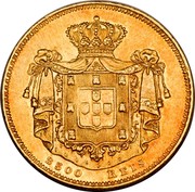 Portugal 2500 Reis 1851 KM# 487 Kingdom Decimal coinage 2500 REIS coin reverse Portugal 2500 Reis 1851 KM# 487 Kingdom Decimal coinage 2500 REIS coin reverse