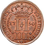 Portugal 3 Reis Jose I. Azores 1750 KM# A1 PECUNIA INSULANA coin reverse Portugal 3 Reis Jose I. Azores 1750 KM# A1 PECUNIA INSULANA coin reverse
